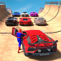 Скачать взлом Superhero Car: Mega Ramp Games (Рамп Кар Гейм)  [МОД Menu] - последняя версия apk на Андроид