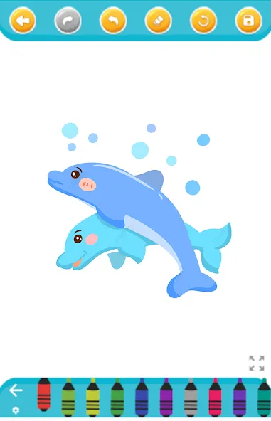 dolphin coloring game (дельфин раскраска игра)  [МОД Все открыто] Screenshot 1