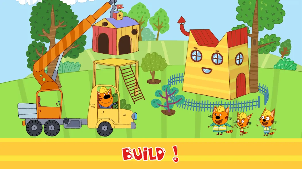 Kid-E-Cats Cars, Build a house  [МОД Много монет] Screenshot 5