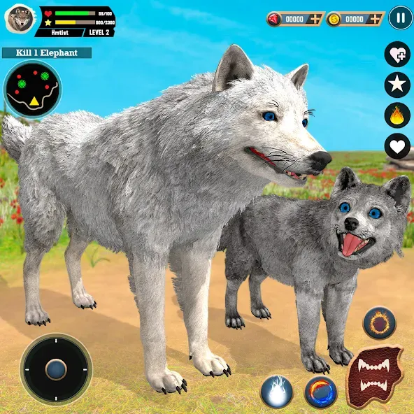 Wild Wolf Simulator Games  [МОД Menu] Screenshot 1