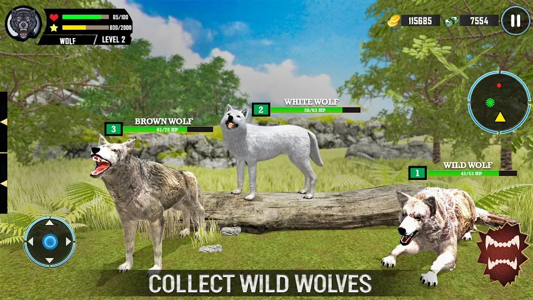 Wild Wolf Simulator Games  [МОД Menu] Screenshot 3