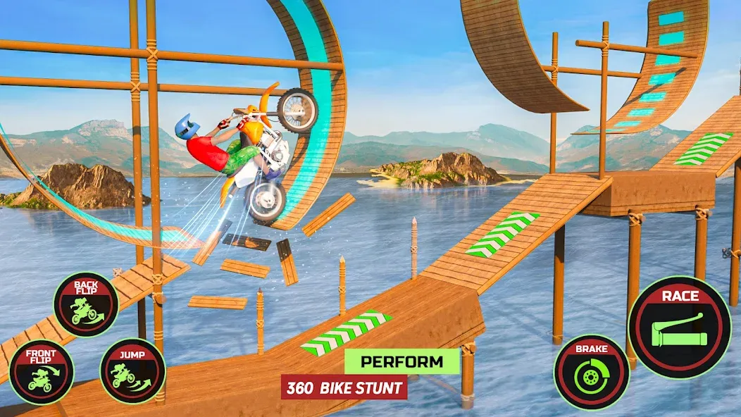 Motor Bike Stunt Racing Games (Мотор Байк Стант Гонки Игры)  [МОД Menu] Screenshot 2