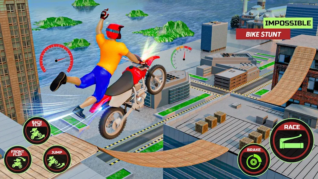 Motor Bike Stunt Racing Games (Мотор Байк Стант Гонки Игры)  [МОД Menu] Screenshot 3