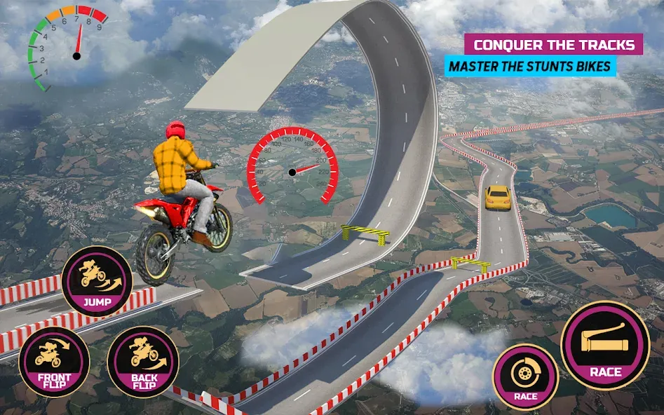 Racing Bike Stunt Games Master (Гонки на мотоциклах Мастер игр в трюки)  [МОД Бесконечные монеты] Screenshot 4