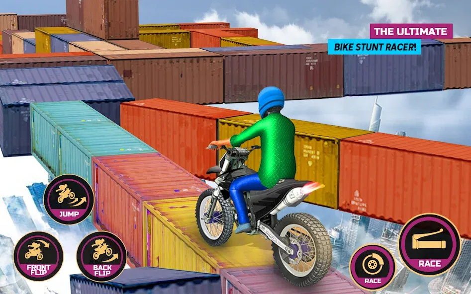 Racing Bike Stunt Games Master (Гонки на мотоциклах Мастер игр в трюки)  [МОД Бесконечные монеты] Screenshot 5