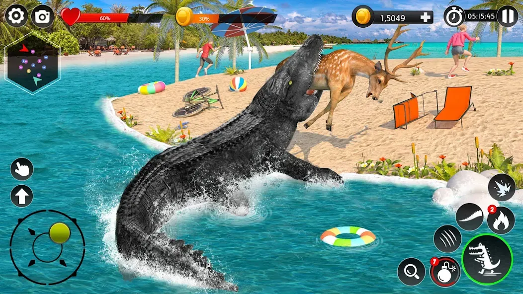 Hungry Animal Crocodile Games  [МОД Много монет] Screenshot 2