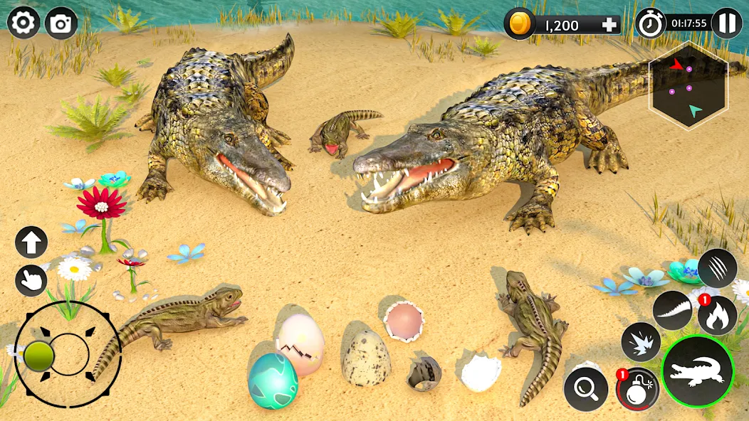 Hungry Animal Crocodile Games  [МОД Много монет] Screenshot 3