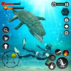 Скачать взломанную Hungry Animal Crocodile Games  [МОД Много монет] - последняя версия apk на Андроид