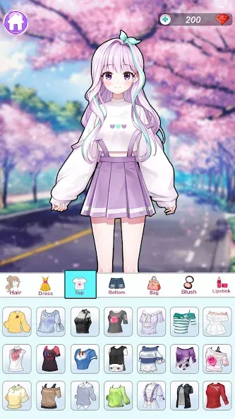 Anime Dress Up and Makeup Game  [МОД Много монет] Screenshot 2