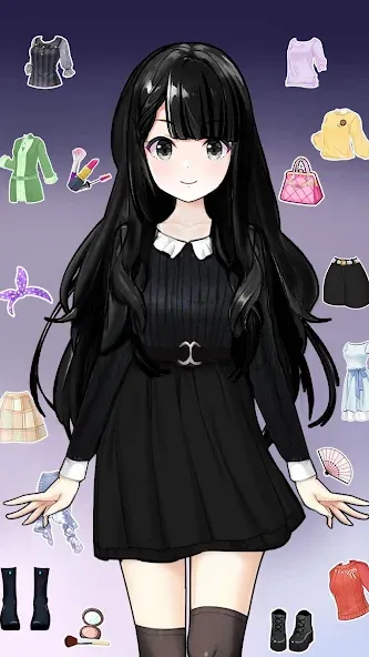 Anime Dress Up and Makeup Game  [МОД Много монет] Screenshot 4