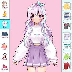 Взломанная Anime Dress Up and Makeup Game  [МОД Много монет] - стабильная версия apk на Андроид