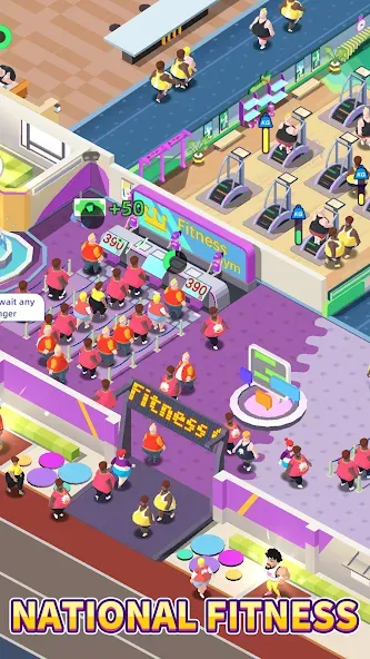 Fitness Club Tycoon (Фитнес Клуб Тайкун)  [МОД Все открыто] Screenshot 2