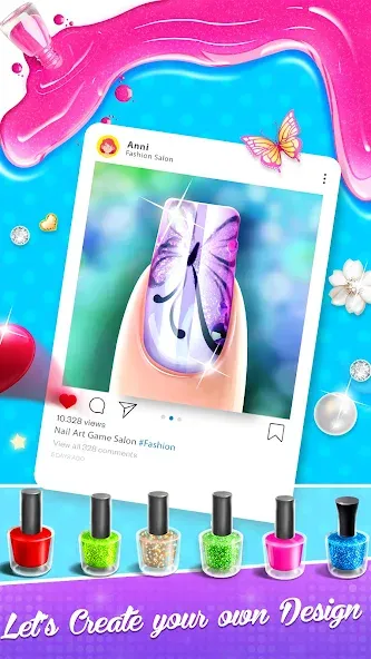 Nail Salon Fashion Makeup Game  [МОД Много монет] Screenshot 4