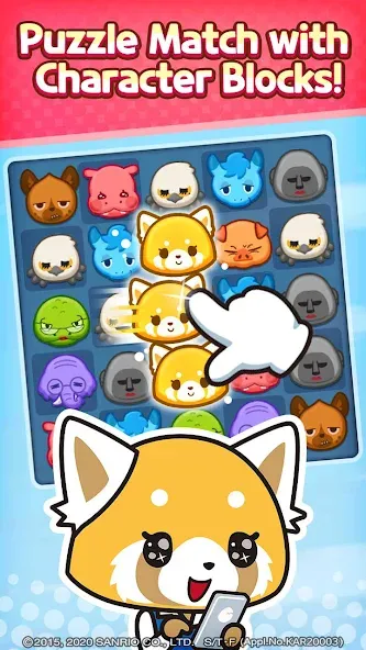 Aggretsuko : Match 3 Puzzle (Аггретсуко)  [МОД Unlimited Money] Screenshot 1