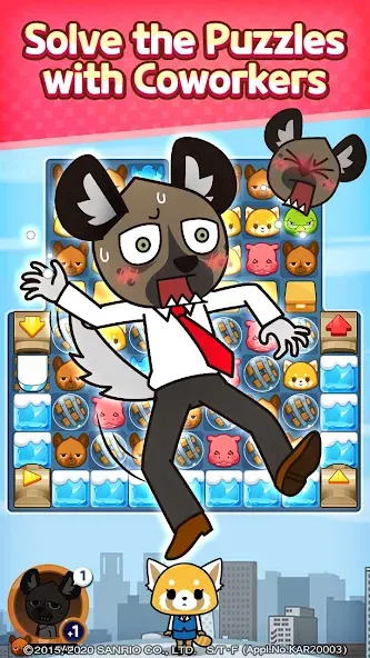 Aggretsuko : Match 3 Puzzle (Аггретсуко)  [МОД Unlimited Money] Screenshot 2