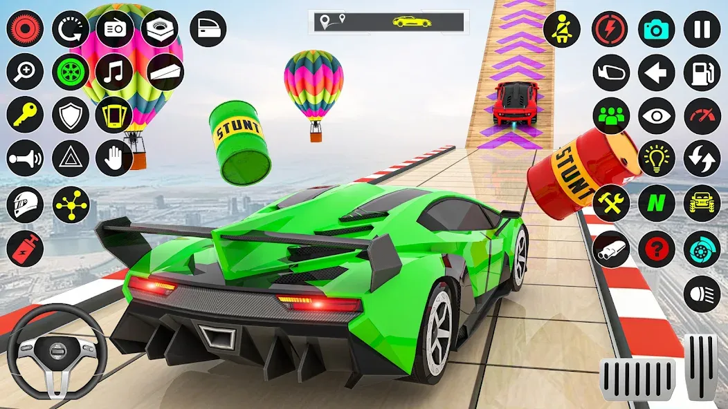 GT Car Stunt Race: Mega Ramps (Джи Ти Кар Стант Рейс)  [МОД Menu] Screenshot 1