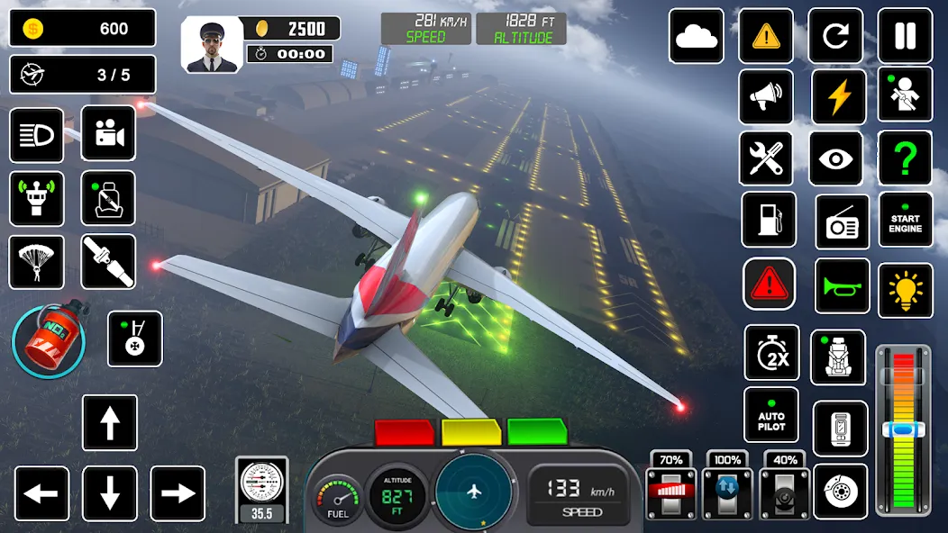 Pilot Flight Simulator Games  [МОД Бесконечные монеты] Screenshot 3