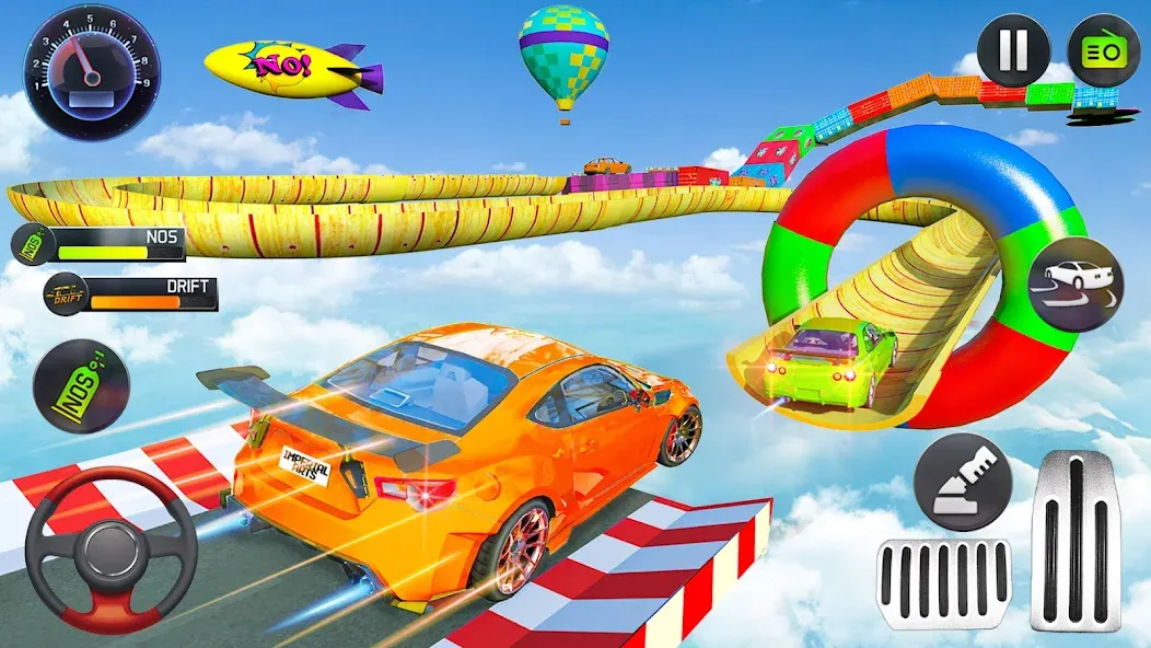 Mega Ramp Car Stunts Race Game  [МОД Бесконечные деньги] Screenshot 1