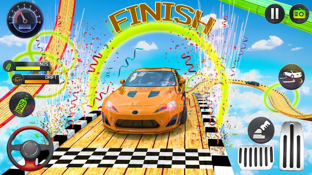 Mega Ramp Car Stunts Race Game  [МОД Бесконечные деньги] Screenshot 4