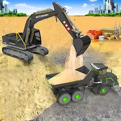 Скачать взломанную Sand Excavator Simulator Games  [МОД Unlocked] - стабильная версия apk на Андроид