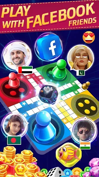 Online Ludo Game Multiplayer (Лудо Мастер Лудо Дайс Кинг)  [МОД Mega Pack] Screenshot 1