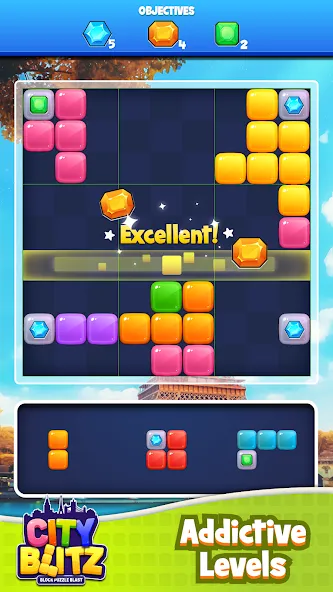 City Blitz-Block Puzzle Blast (Блок Головоломка Кинг)  [МОД Unlimited Money] Screenshot 1