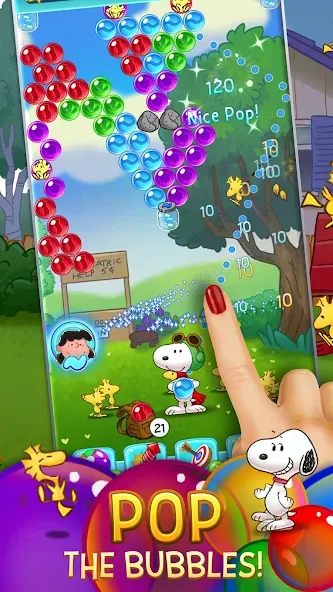 Bubble Shooter - Snoopy POP! (Бабл шутер)  [МОД Mega Pack] Screenshot 1