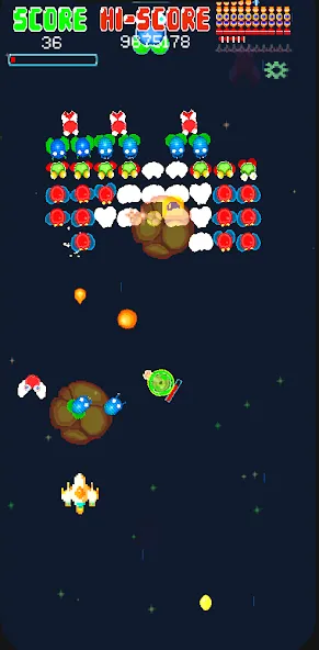 Galaxiga Retro Arcade Action (Галаксига Ретро Аркейд Экшн)  [МОД Unlocked] Screenshot 2