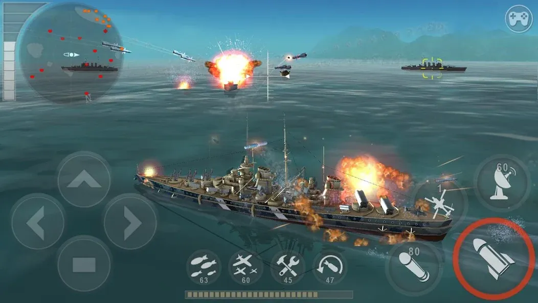 WARSHIP BATTLE:3D World War II  [МОД Все открыто] Screenshot 1