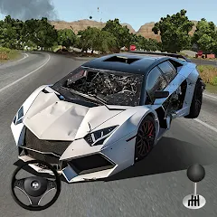 Скачать взломанную Mega Car Crash Simulator (Мега Кар Краш Симулятор)  [МОД Mega Pack] - полная версия apk на Андроид