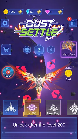 Dust Settle 3D - Galaxy Attack (Даст Сеттл 3Д)  [МОД Menu] Screenshot 1