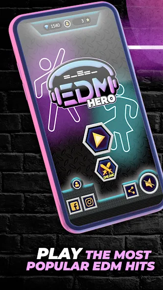 Guitar Hero Game: EDM Music (ЭДМ)  [МОД Все открыто] Screenshot 1