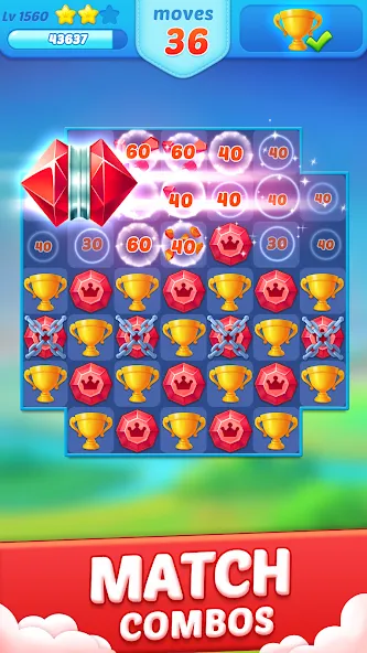 Jewel Crush™ - Match 3 Legend  [МОД Бесконечные деньги] Screenshot 2