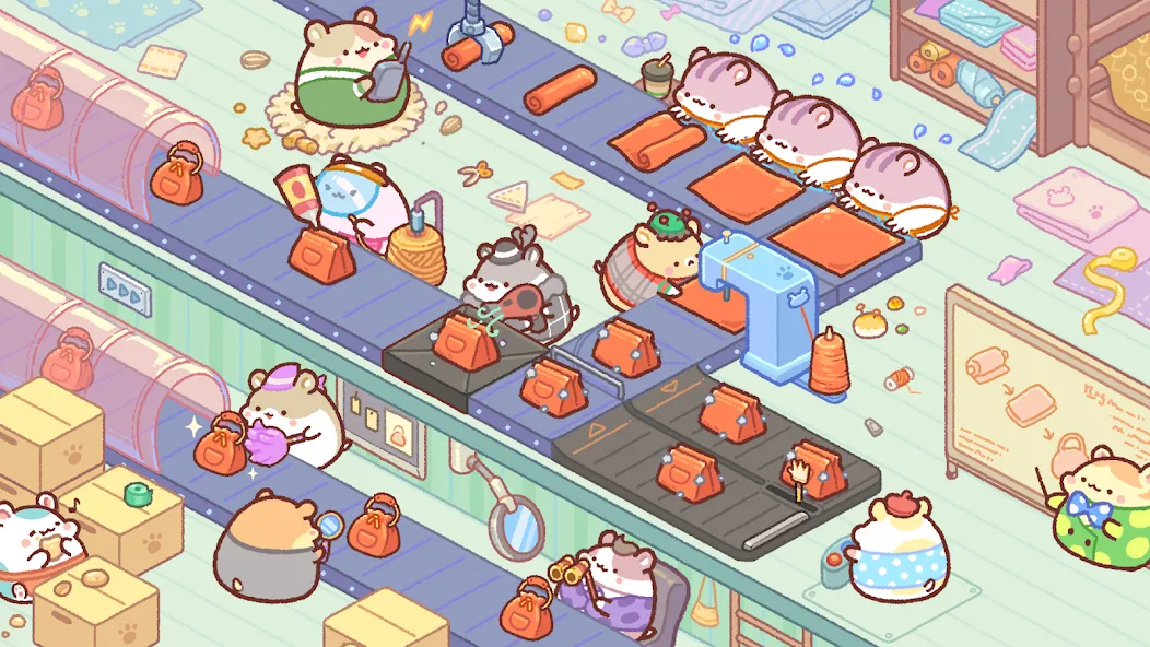 Hamster Bag Factory : Tycoon (Хэмстер сумка фабрика)  [МОД Много монет] Screenshot 2