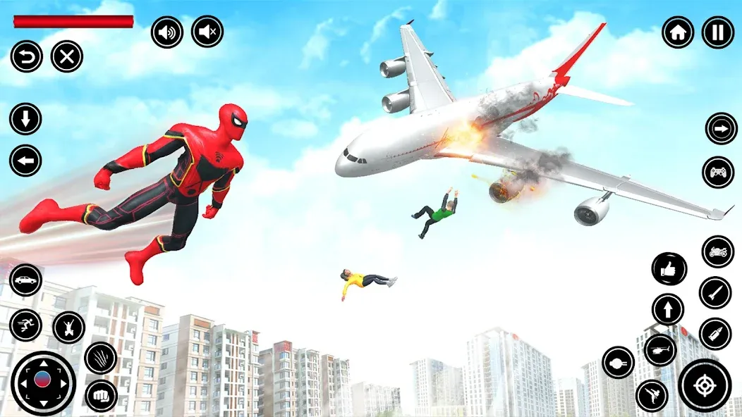 Flying Spider Rope Hero Fight (Флайинг Спайдер Роп Хиро Файт)  [МОД Много денег] Screenshot 1