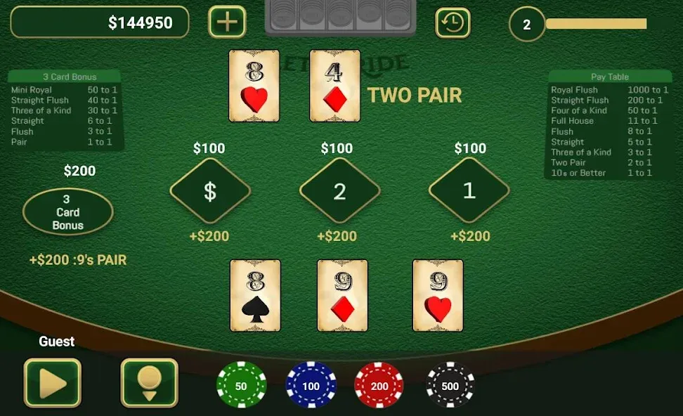 Let It Ride Poker  [МОД Много денег] Screenshot 2