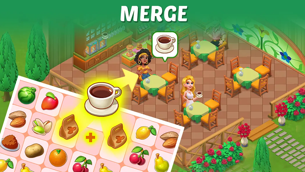 Merge Cooking:Theme Restaurant  [МОД Меню] Screenshot 3