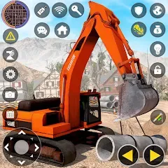 Взлом Construction Excavator Game 3D  [МОД Mega Pack] - полная версия apk на Андроид