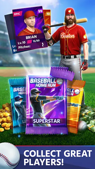 Baseball: Home Run Sports Game (Бейсбол)  [МОД Mega Pack] Screenshot 4