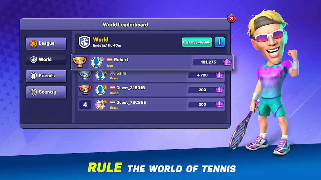 Mini Tennis: Perfect Smash (Мини Теннис)  [МОД Бесконечные монеты] Screenshot 4