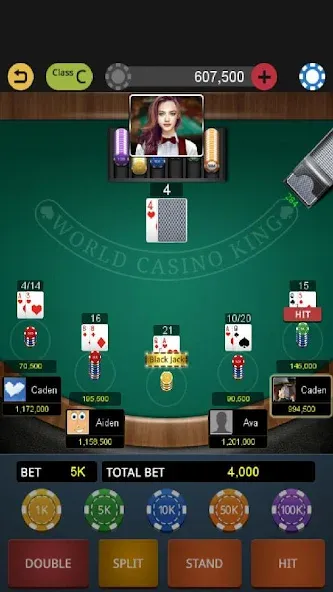 World Blackjack King  [МОД Много денег] Screenshot 1