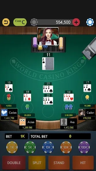 World Blackjack King  [МОД Много денег] Screenshot 3