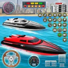 Взломанная Speed Boat Racing: Boat games  [МОД Все открыто] - стабильная версия apk на Андроид