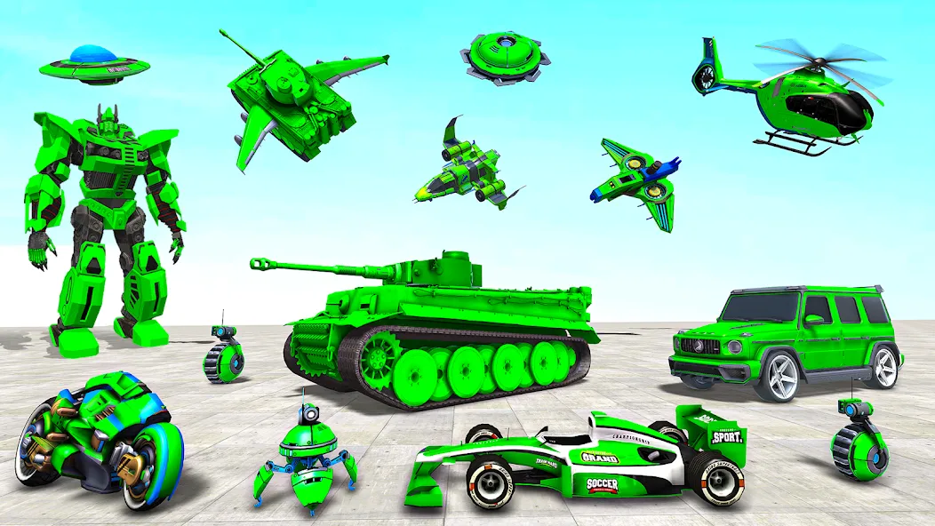 Tank Robot Game Army Games (армейский танк робот трансформационная игра)  [МОД Меню] Screenshot 2