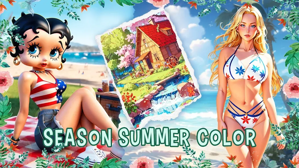 Season Summer Coloring Games  [МОД Все открыто] Screenshot 5