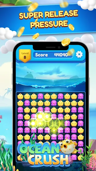 Ocean Crush-Matching Games (Оушен Краш)  [МОД Меню] Screenshot 5