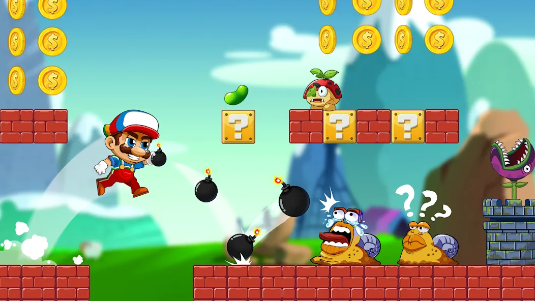 Super Bean Bros: Running Games (Супер Бин Приключение)  [МОД Меню] Screenshot 1