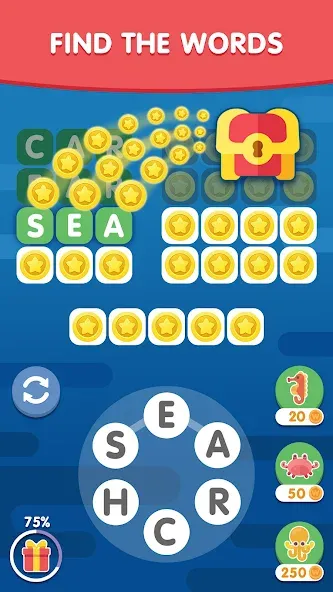 Word Search Sea: Word Puzzle  [МОД Меню] Screenshot 1