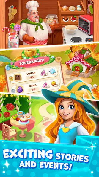 Candy Valley - Match 3 Puzzle  [МОД Все открыто] Screenshot 2