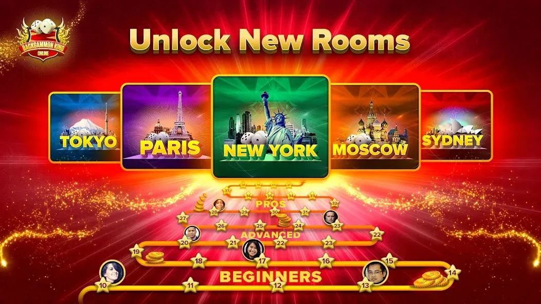 Backgammon King Online  [МОД Unlocked] Screenshot 4